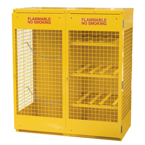 Vestil Yellow Cylinder Cabinet Horizontal & Vertical 8-10 Cylinder Knock Down CYL-H8-V510-KD - main
